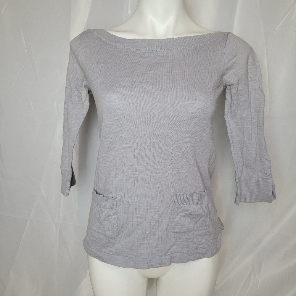 Powder blue boat neck top